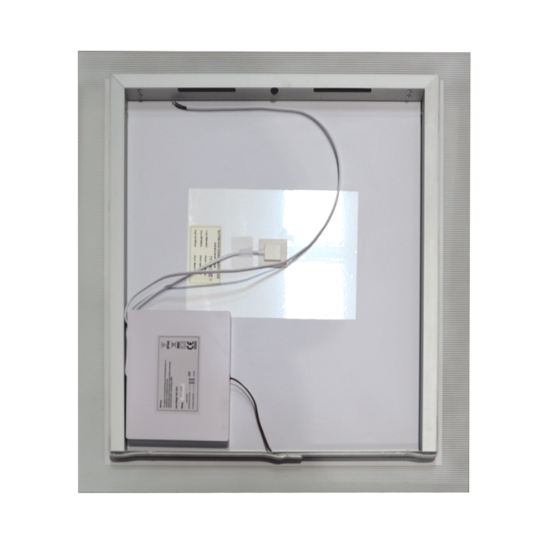 Miroir avec cadre strié CADREA 70x80 cm - éclairage intégré à LED, interrupteur sensitif et film antibuée