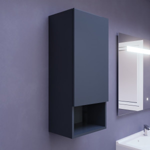 Armoire de salle de bain à suspendre réversible GALAXY - Gris brillant Armoire à suspendre réversible GALAXY - 35x80 cm gris brillant