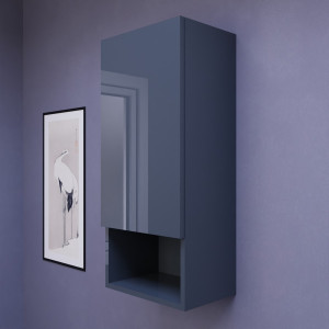 Armoire de salle de bain à suspendre réversible GALAXY - Gris brillant Armoire à suspendre réversible GALAXY - 35x80 cm gris brillant