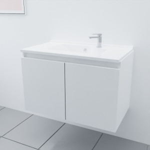 Meuble simple vasque PROLINE 80 cm - Blanc brillant
