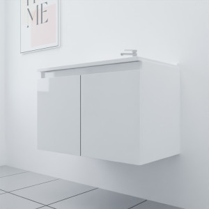 Meuble simple vasque PROLINE 80 cm - Blanc brillant