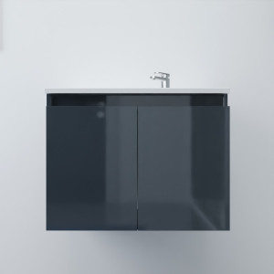 Meuble simple vasque PROLINE 70 cm - Gris anthracite Meuble salle de bain 70 cm avec plan simple vasque PROLINE couleur gris anthracite