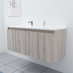 Meuble double vasque 120 cm PROLINE coloris bois Cambrian Oak