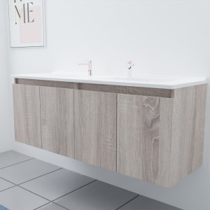Meuble double vasque 140 cm PROLINE coloris bois Cambrian Oak