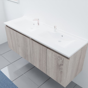 Meuble double vasque 140 cm PROLINE coloris bois Cambrian Oak
