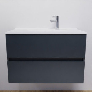 Meuble salle de bain suspendu ROSALY 80 cm - Gris anthracite