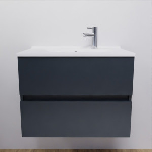 Meuble salle de bain suspendu ROSALY 70 cm - Gris anthracite