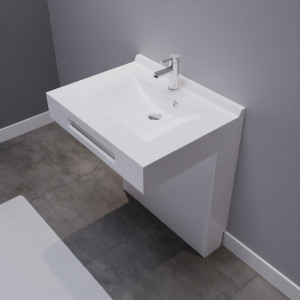 Caisson simple vasque LEA 70 - blanc brillant