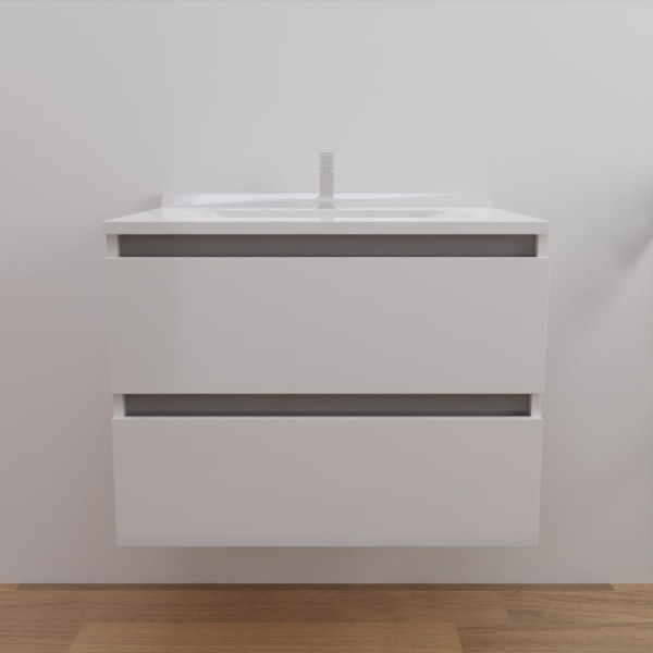 Meuble salle de bain ARLEQUIN 70 cm x 55 cm - Blanc et gris