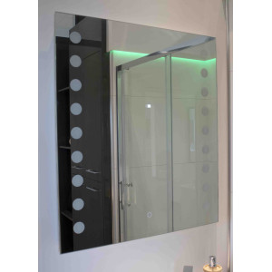 Miroir anti-buée STARLED 70x80 cm - éclairage intégré à LED et interrupteur sensitif