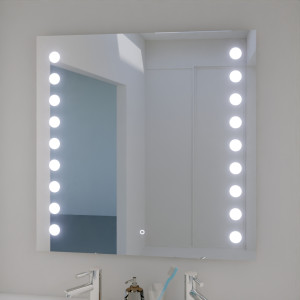 Miroir LED rétro éclairé effet tableau et antibuée 140 x 90cm : 7159 01 11