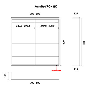 Miroir armoirette ARMILED - 70 cm