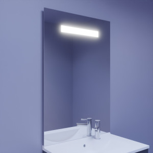 Miroir lumineux ELEGANCE 70x105 cm - éclairage LED intégré en haut du miroir