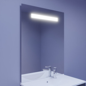 Miroir lumineux ELEGANCE 80x105 cm - éclairage LED intégré en haut du miroir