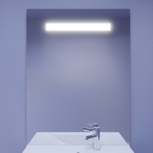 Miroir lumineux ELEGANCE 80x105 cm - éclairage LED intégré en haut du miroir