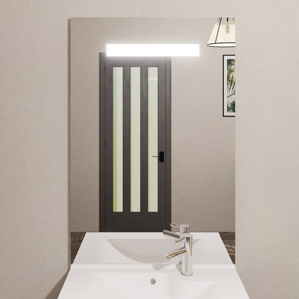 Miroir lumineux ELEGANCE 70x105 cm - éclairage LED intégré en haut du miroir