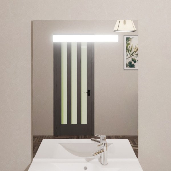 Miroir salle bain carré lampe LED Classic 80
