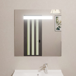 Miroir lumineux ELEGANCE 80x80 cm - éclairage intégré, bandeau LED en haut du miroir 