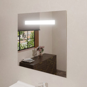 Miroir lumineux ELEGANCE 80x80 cm - éclairage intégré, bandeau LED en haut du miroir 