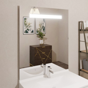 Miroir lumineux ELEGANCE 90x105 cm - éclairage LED intégré en haut du miroir 