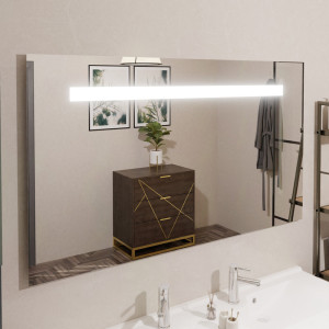 Miroir lumineux ELEGANCE 140x80 cm - éclairage avec bandeau LED intégré en haut du miroir 