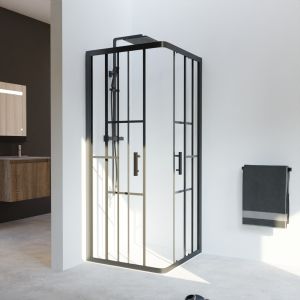 Paroi porte de douche pivotante en angle EX809 - verre de sécurité