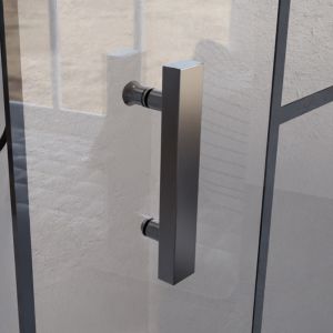 Paroi de douche d'angle avec porte pivotant 80x80 ATELIA