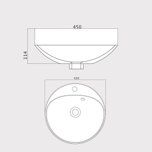 Vasque ronde à poser RESIBOL Ø 45 cm - blanc