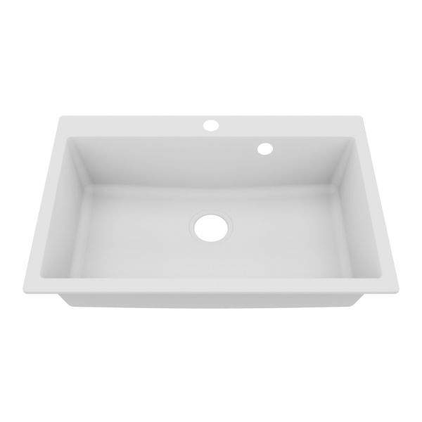 Cuve RESIROC - évier 1 bac sans égouttoir - 76 x 50 cm - Blanc