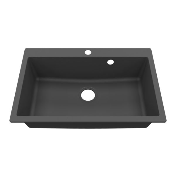 Cuve RESIROC - évier 1 bac sans égouttoir - 76 x 50 cm - Noire