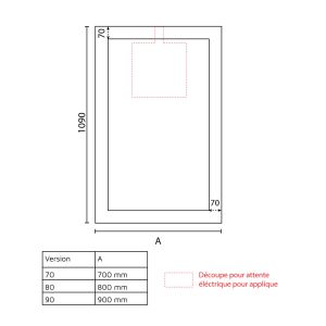 Meuble ALTEA 90 cm avec plan vasque et miroir - Cambrian oak