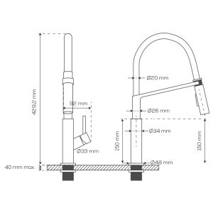 Mitigeur évier COLORFLEX Blanc