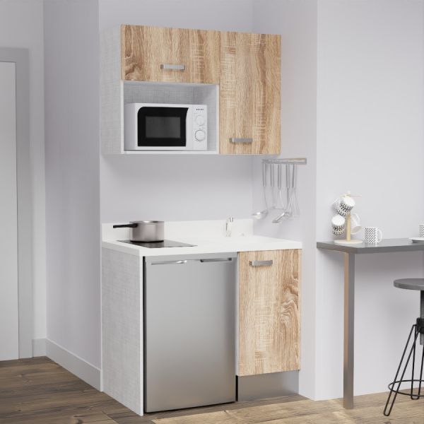 Bloc évier pour kitchenette plaque de cuisson électrique L120 x