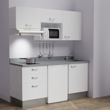 Kitchenette K20L - 180 cm - emplacements frigo, micro-ondes et hotte