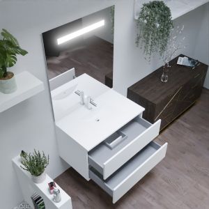 Meuble salle de bain ROMY 90 cm avec miroir led Elégance ht105