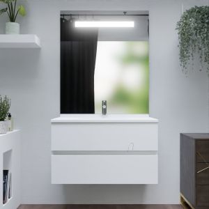 Meuble salle de bain ROMY 90 cm avec miroir led Elégance ht105