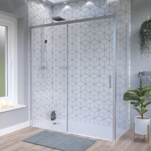 Porte de douche d'angle avec paroi coulissante NERINA Access - 170x90 cm