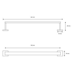 Porte serviette noir mat - 2 fixations