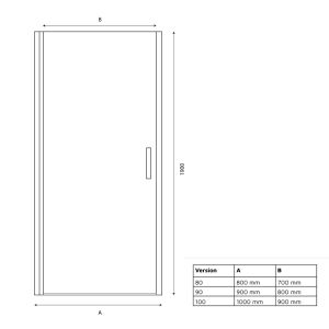 Porte de douche sablée pivotante SANDY 90 cm