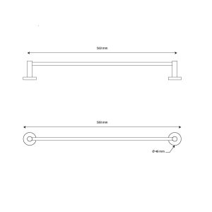 Porte serviette 2 fixations - Satiné