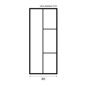 Plan retour de paroi d'angle fixe effet verrière ATELIA 80 cm de largeur