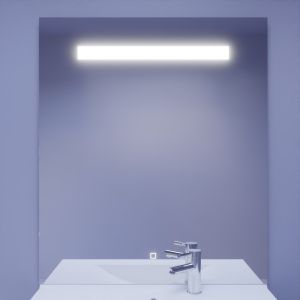 Miroir lumineux ELEGANCE 90x105 cm  - éclairage LED central en haut du miroir - interrupteur sensitif en bas