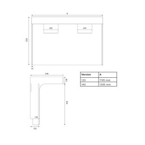 Meuble double vasque PMR ALTEA 120 cm - Cambrian oak