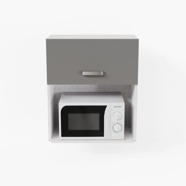 Meuble de cuisine pour micro-ondes - 60 cm - Coloris gris