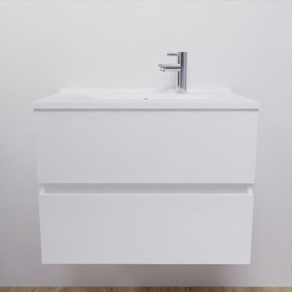 Pack meuble + vasque ROSALY 70 cm - Blanc brillant