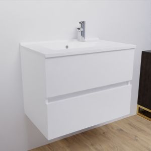 Pack meuble + vasque ROSALY 70 cm - Blanc brillant