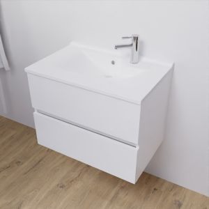 Pack meuble + vasque ROSALY 70 cm - Blanc brillant