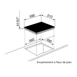 Plaque de cuisson vitrocéramique 4 feux GLEM