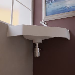 Vasque d'angle suspendue RESIANGLE- 50x50cm