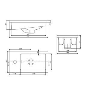 Meuble lave-mains SAFIA avec vasque et miroir - Gris 